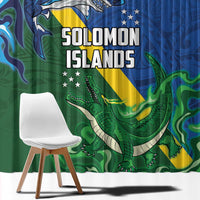 Solomon Islands Polynesian Tribal Shark and Crocodile Window Curtain