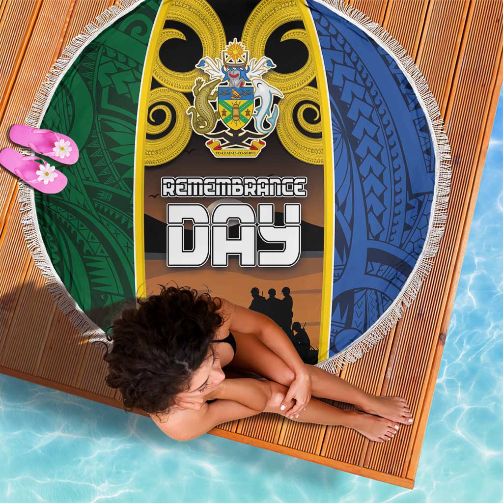 Solomon Islands Remembrance Day Beach Blanket Lest We Forget and Polynesian Tattoo Pattern LT03 - Polynesian Pride