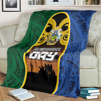Solomon Islands Remembrance Day Blanket Lest We Forget and Polynesian Tattoo Pattern