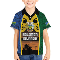 Solomon Islands Remembrance Day Hawaiian Shirt Lest We Forget and Polynesian Tattoo Pattern