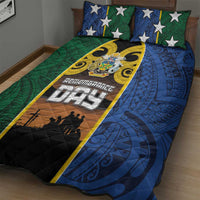 Solomon Islands Remembrance Day Quilt Bed Set Lest We Forget and Polynesian Tattoo Pattern LT03 - Polynesian Pride