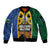 Solomon Islands Remembrance Day Sleeve Zip Bomber Jacket Lest We Forget and Polynesian Tattoo Pattern