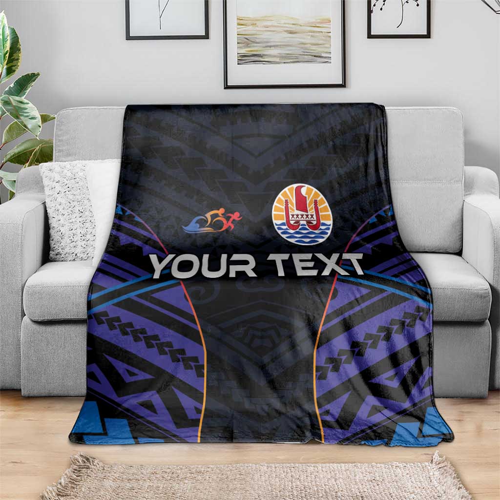 Personalised Tahiti Triathlon Polynesian Pattern Blanket LT03 - Polynesian Pride