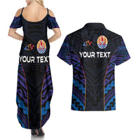 Personalised Tahiti Triathlon Polynesian Pattern Couples Matching Summer Maxi Dress and Hawaiian Shirt LT03 - Polynesian Pride
