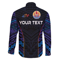 Personalised Tahiti Triathlon Polynesian Pattern Family Matching Long Sleeve Bodycon Dress and Hawaiian Shirt