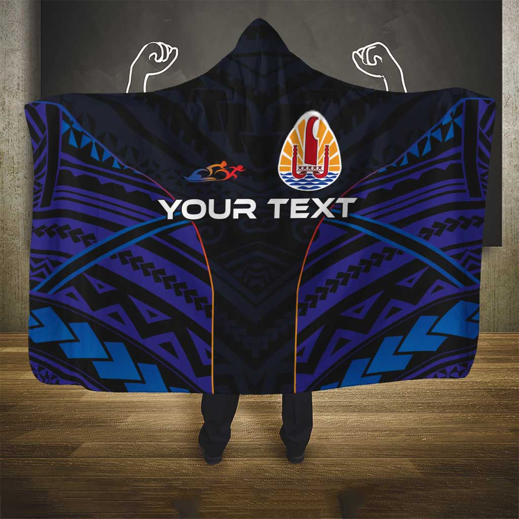 Personalised Tahiti Triathlon Polynesian Pattern Hooded Blanket LT03 - Polynesian Pride