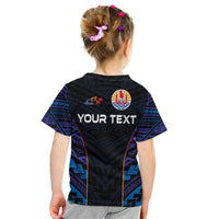 Personalised Tahiti Triathlon Polynesian Pattern Kid T Shirt LT03 - Polynesian Pride