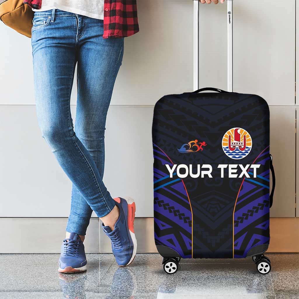 Personalised Tahiti Triathlon Polynesian Pattern Luggage Cover LT03 - Polynesian Pride