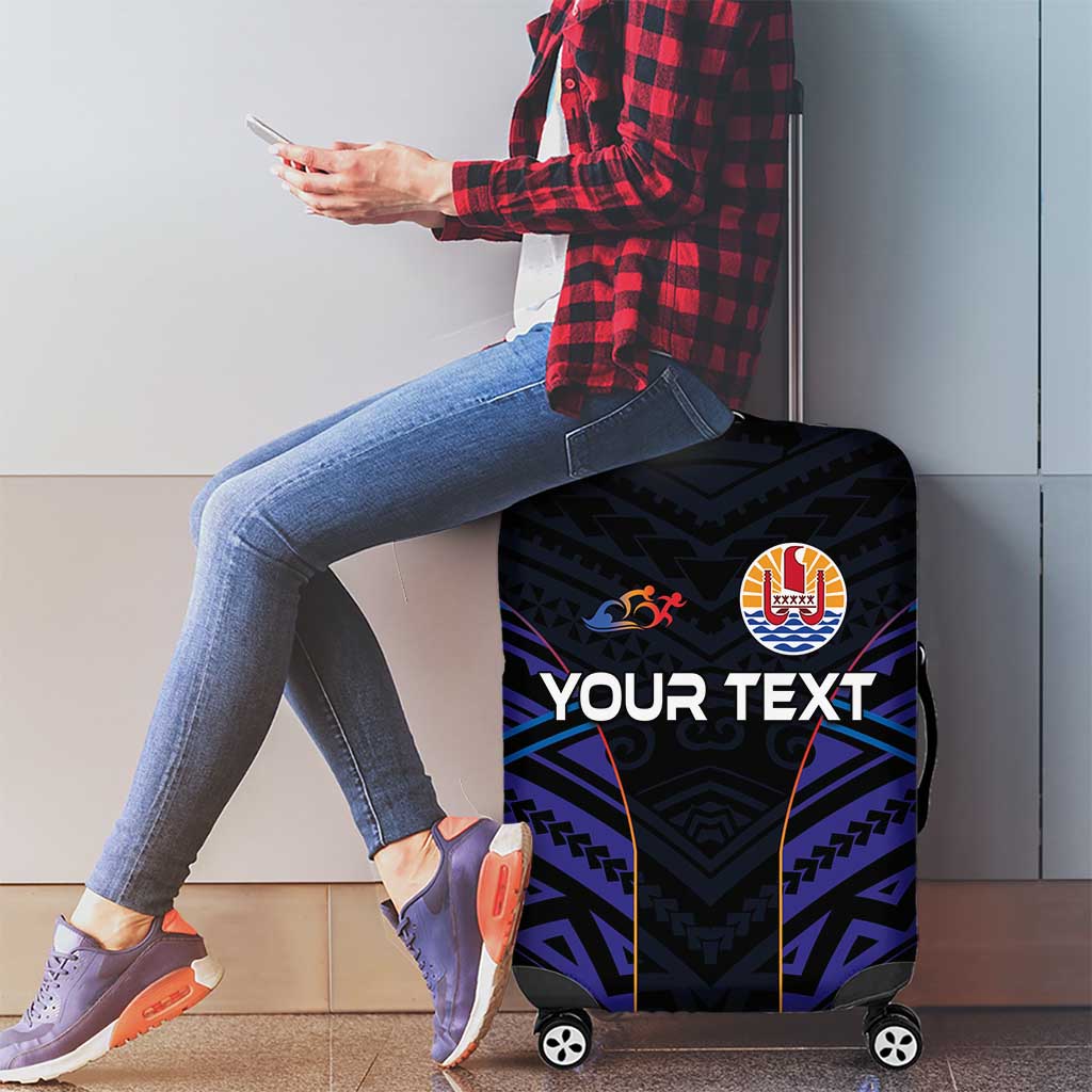Personalised Tahiti Triathlon Polynesian Pattern Luggage Cover LT03 - Polynesian Pride