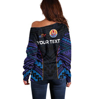 Personalised Tahiti Triathlon Polynesian Pattern Off Shoulder Sweater LT03 - Polynesian Pride