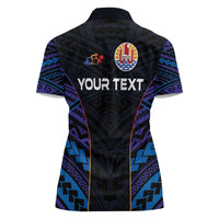 Personalised Tahiti Triathlon Polynesian Pattern Women Polo Shirt LT03 - Polynesian Pride
