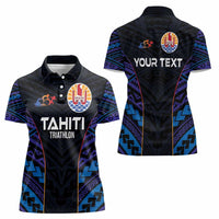 Personalised Tahiti Triathlon Polynesian Pattern Women Polo Shirt LT03 - Polynesian Pride