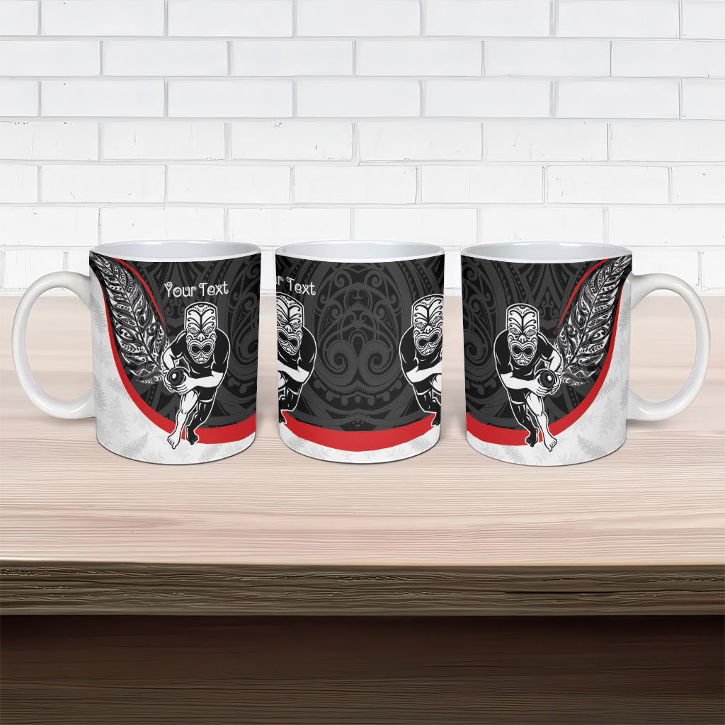 Personalised Aotearoa Lawn Bowls Ceramic Mug Maori Warrior and Silver Fern Sporty Style LT03 - Polynesian Pride