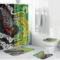 Personalised Aotearoa and Australia Lawn Bowls Bathroom Set Maori Fern and Aboriginal Pattern LT03 Bathroom Set (4 pcs) Multicolor - Polynesian Pride