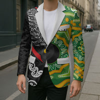 Personalised Aotearoa and Australia Lawn Bowls Blazer Maori Fern and Aboriginal Pattern LT03 - Polynesian Pride