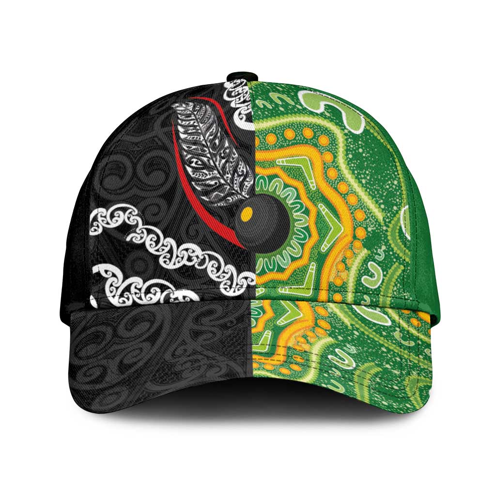 Aotearoa and Australia Lawn Bowls Classic Cap Maori Fern and Aboriginal Pattern LT03 Universal Fit Multicolor - Polynesian Pride