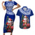 Personalized New Zealand Christmas Couples Matching Short Sleeve Bodycon Dress and Hawaiian Shirt Maori Santa Pikorua and Pohutukawa Meri Kirihimete Blue LT03 Blue - Polynesian Pride