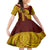 Tonga High School Family Matching Off Shoulder Long Sleeve Dress and Hawaiian Shirt Traditional Ngatu and Polynesian Pattern LT03 Daughter's Dress Yellow - Polynesian Pride