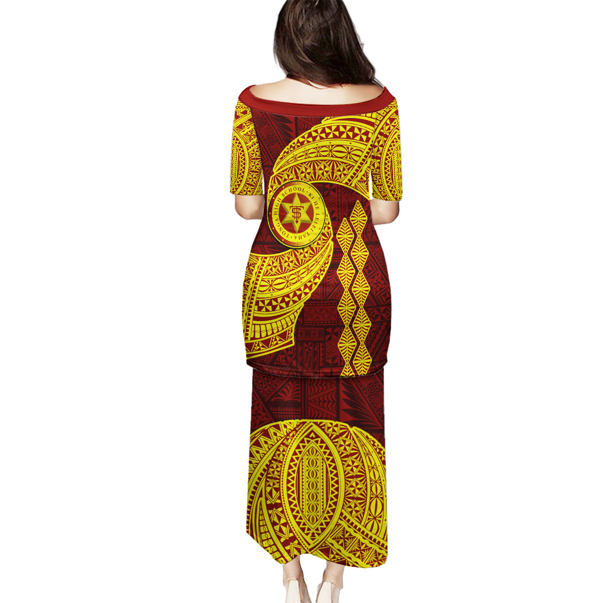 Tonga High School Family Matching Puletasi Dress and Hawaiian Shirt Traditional Ngatu and Polynesian Pattern LT03 - Polynesian Pride