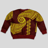 Tonga High School Kid Ugly Christmas Sweater Traditional Ngatu and Polynesian Pattern LT03 - Polynesian Pride