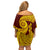 Tonga High School Off Shoulder Short Dress Traditional Ngatu and Polynesian Pattern LT03 - Polynesian Pride