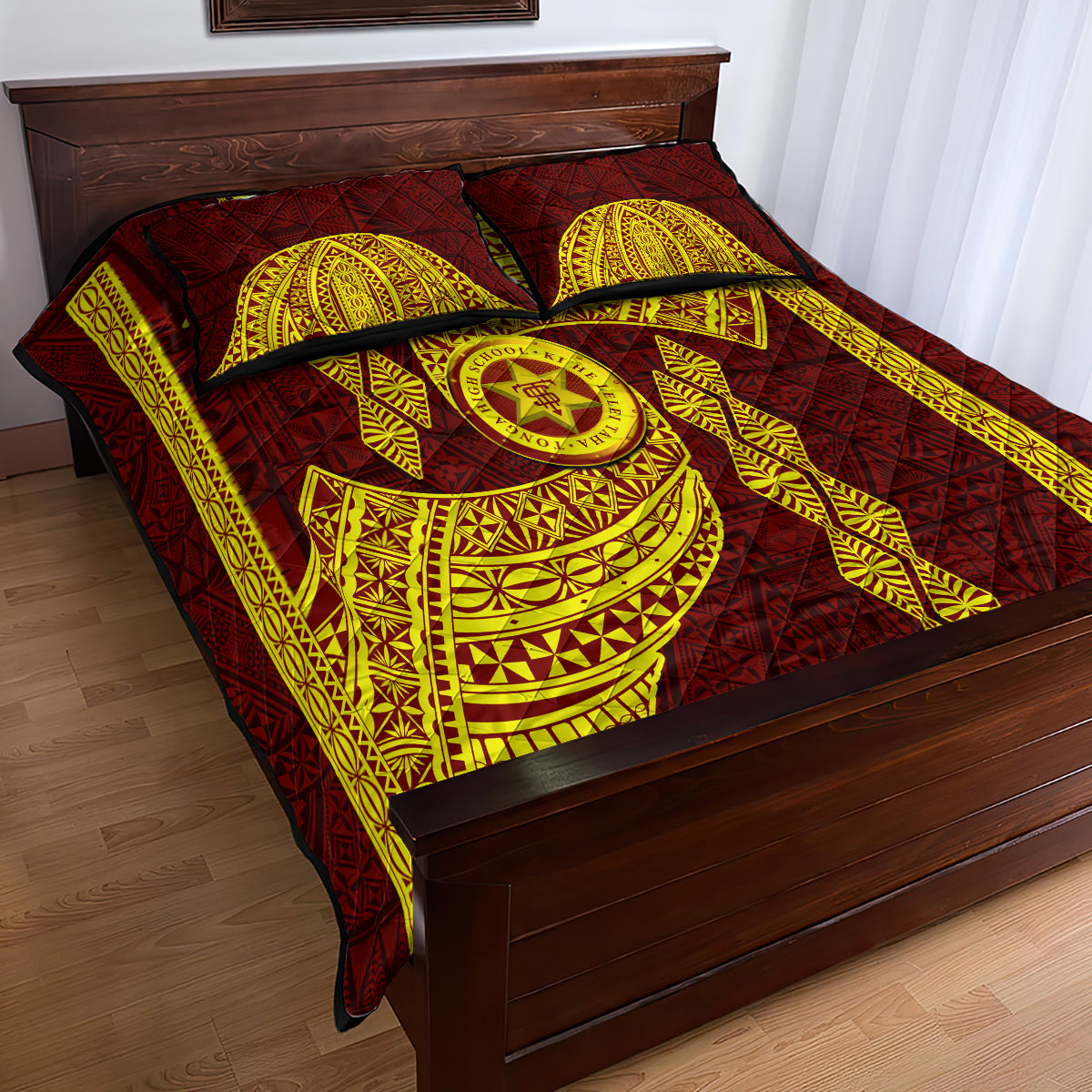 Tonga High School Quilt Bed Set Traditional Ngatu and Polynesian Pattern LT03 - Polynesian Pride