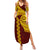 Tonga High School Summer Maxi Dress Traditional Ngatu and Polynesian Pattern LT03 Women Yellow - Polynesian Pride