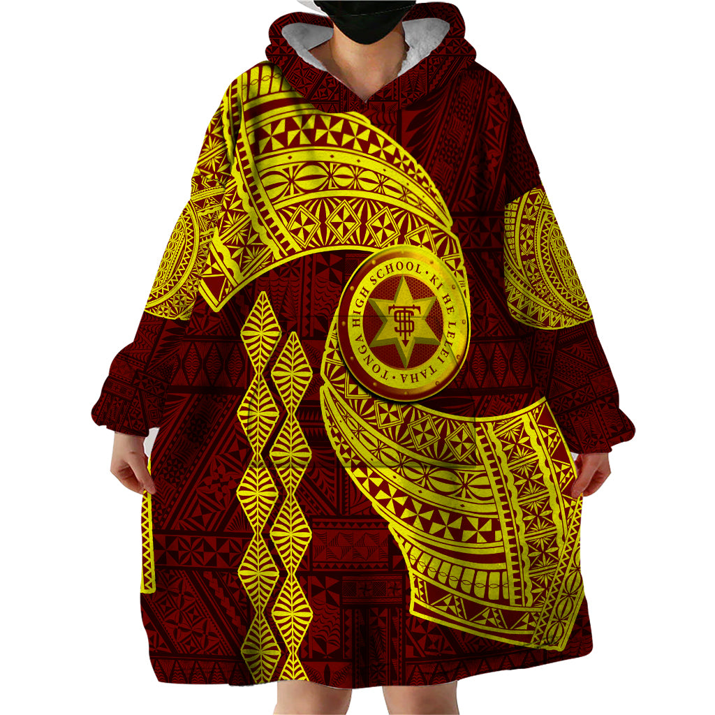 Tonga High School Wearable Blanket Hoodie Traditional Ngatu and Polynesian Pattern LT03 - Polynesian Pride