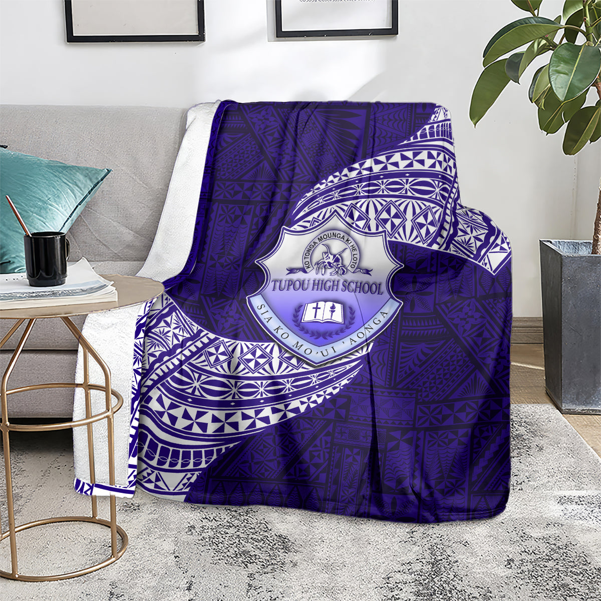 Tonga Tupou High School Blanket Traditional Ngatu and Polynesian Pattern LT03 - Polynesian Pride