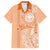 Kanaka Maoli Tropical Flowers with Kakau Tribal Hawaiian Shirt Peach Fuzz Color LT03 Peach Fuzz - Polynesian Pride