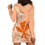 Kanaka Maoli Tropical Flowers with Kakau Tribal Hoodie Dress Peach Fuzz Color LT03 - Polynesian Pride