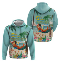 Aloha Hawaii It's 5 o'clock Somewhere Hoodie Chill Parrot on Beach with Tropical Plants LT03 - Polynesian Pride