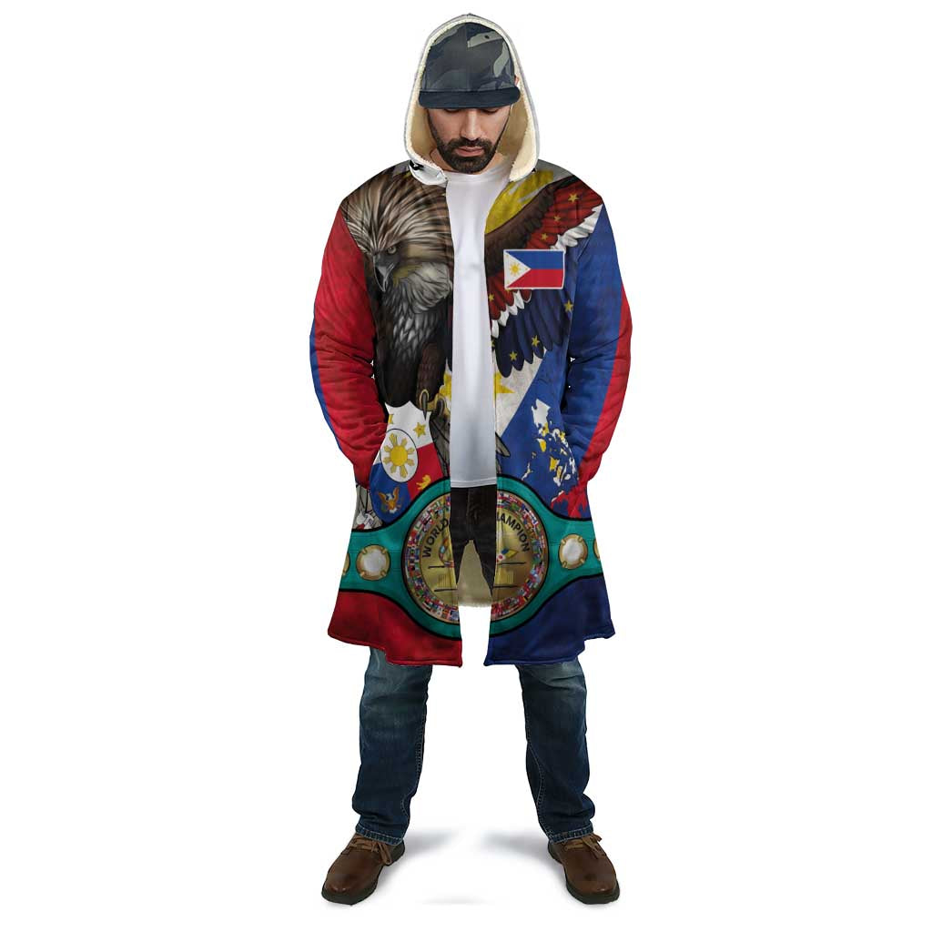 Custom Philippines World Champion Boxing Cloak Eagle-Grunge Design - Polynesian Pride