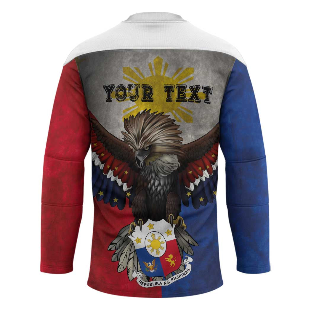 Custom Philippines World Champion Boxing Hockey Jersey Eagle-Grunge Design LT03 - Polynesian Pride