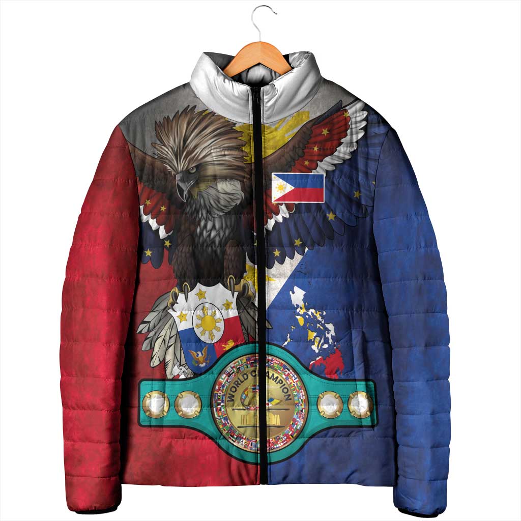 Custom Philippines World Champion Boxing Padded Jacket Eagle-Grunge Design LT03 - Polynesian Pride