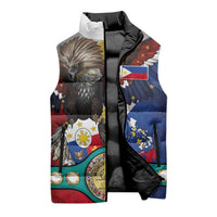 Custom Philippines World Champion Boxing Sleeveless Puffer Jacket Eagle-Grunge Design LT03 - Polynesian Pride