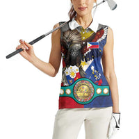 Custom Philippines World Champion Boxing Women Sleeveless Polo Shirt Eagle-Grunge Design LT03 - Polynesian Pride