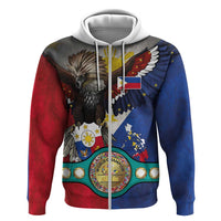 Custom Philippines World Champion Boxing Zip Hoodie Eagle-Grunge Design LT03 Zip Hoodie Multicolor - Polynesian Pride