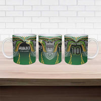 Custom Cook Islands Rugby League Ceramic Mug Avaiki Tatau Tribal Motifs Black Color LT03 - Polynesian Pride