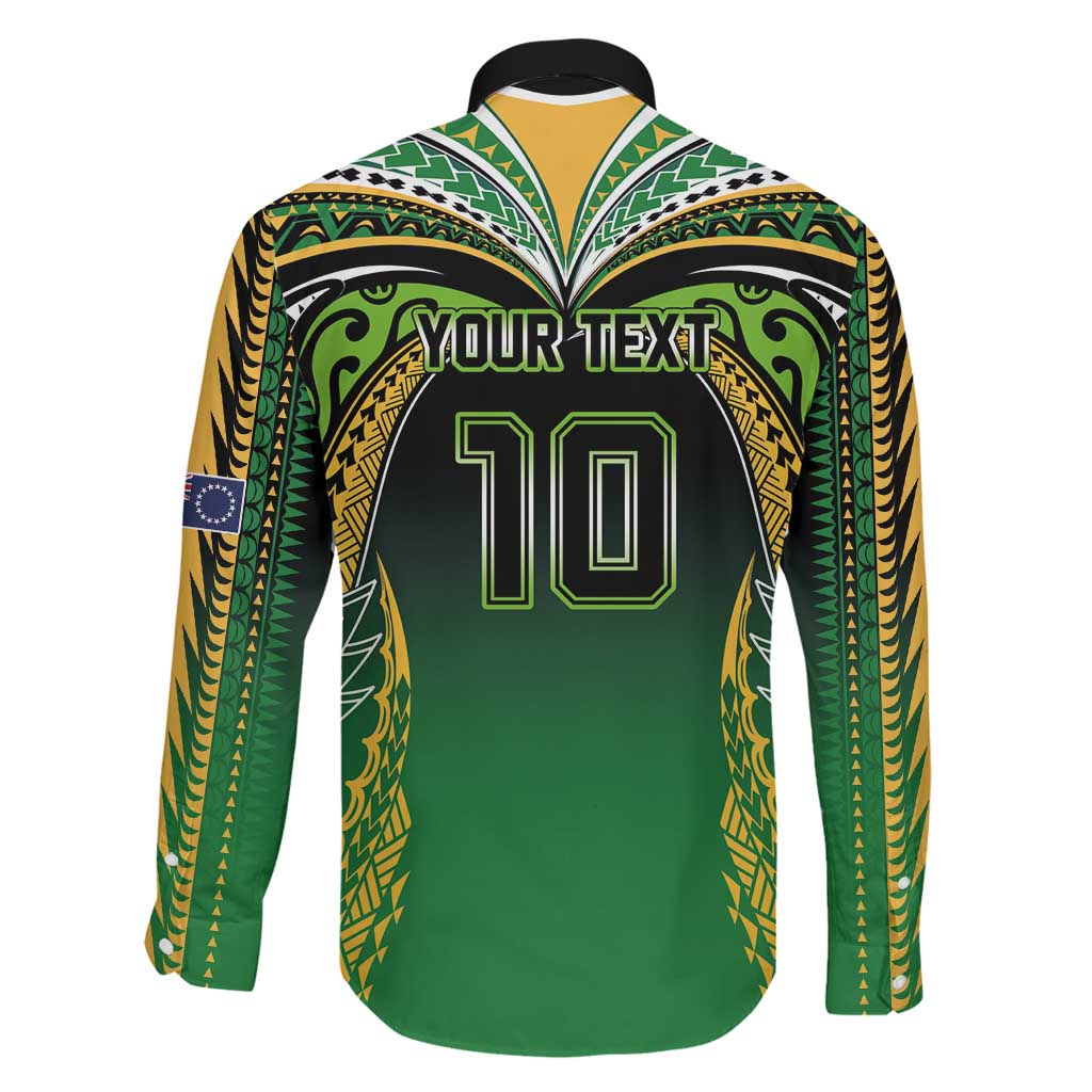 Custom Cook Islands Rugby League Family Matching Mermaid Dress and Hawaiian Shirt Avaiki Tatau Tribal Motifs Black Color LT03 - Polynesian Pride