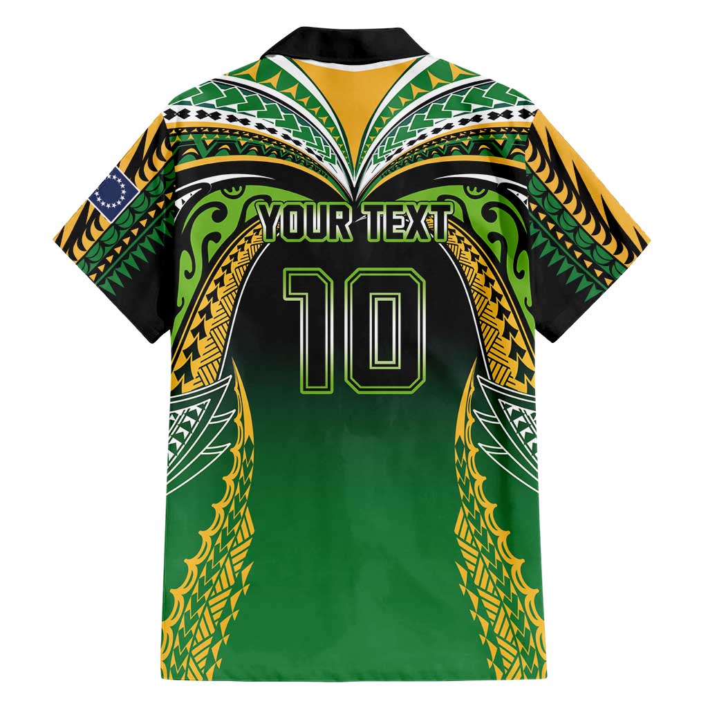 Custom Cook Islands Rugby League Family Matching Summer Maxi Dress and Hawaiian Shirt Avaiki Tatau Tribal Motifs Black Color LT03 - Polynesian Pride