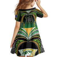 Custom Cook Islands Rugby League Family Matching Tank Maxi Dress and Hawaiian Shirt Avaiki Tatau Tribal Motifs Black Color LT03 - Polynesian Pride