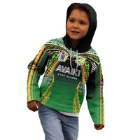 Custom Cook Islands Rugby League Kid Hoodie Avaiki Tatau Tribal Motifs Black Color LT03 - Polynesian Pride