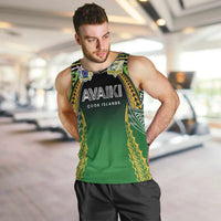 Custom Cook Islands Rugby League Men Tank Top Avaiki Tatau Tribal Motifs Black Color LT03 Black - Polynesian Pride