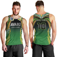 Custom Cook Islands Rugby League Men Tank Top Avaiki Tatau Tribal Motifs Black Color LT03 - Polynesian Pride