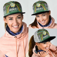 Cook Islands Rugby League Mesh Trucker Cap Avaiki Tatau Tribal Motifs Black Color - Polynesian Pride
