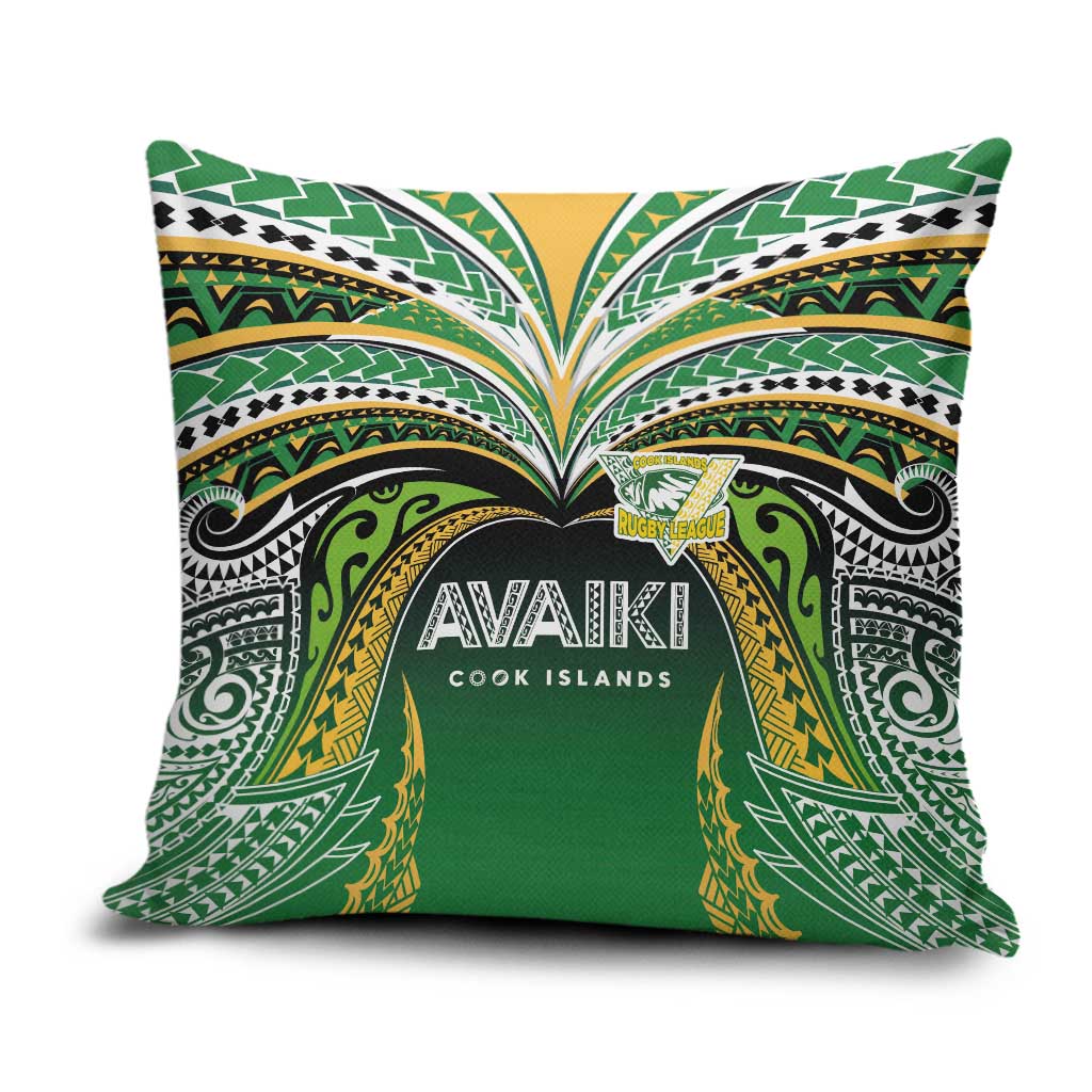 Cook Islands Rugby League Pillow Cover Avaiki Tatau Tribal Motifs Black Color LT03 Black - Polynesian Pride