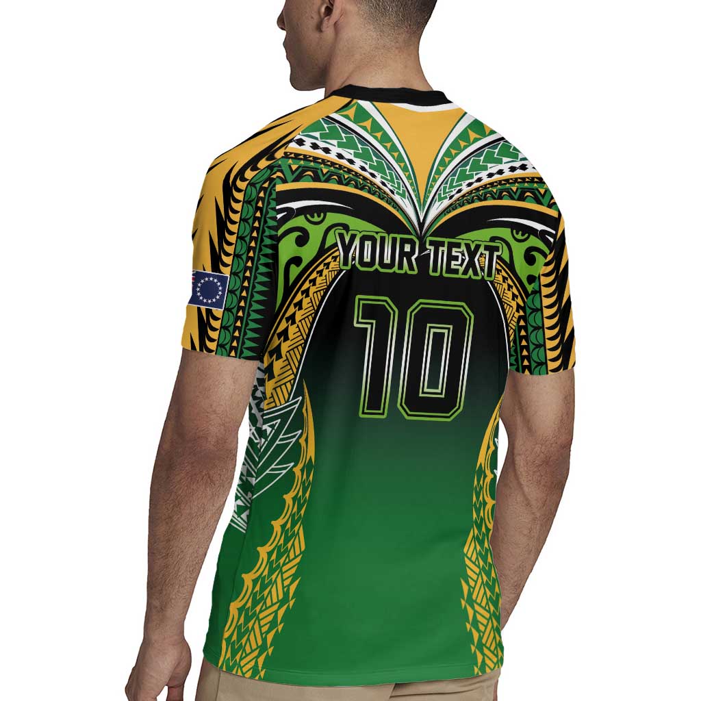 Custom Cook Islands Rugby League Rugby Jersey Avaiki Tatau Tribal Motifs Black Color - Polynesian Pride