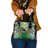 Cook Islands Rugby League Shoulder Handbag Avaiki Tatau Tribal Motifs Black Color - Polynesian Pride