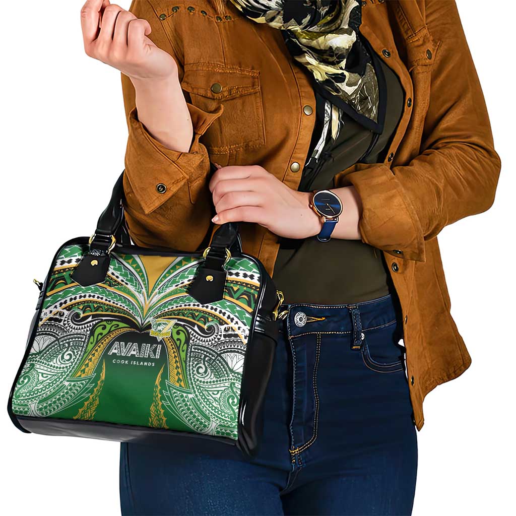 Cook Islands Rugby League Shoulder Handbag Avaiki Tatau Tribal Motifs Black Color - Polynesian Pride